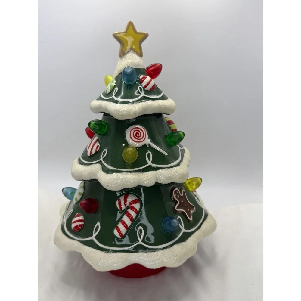 2009 Ceramic Hallmark Musical Spinning Christmas Tree READ